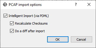 Pcap Import Options